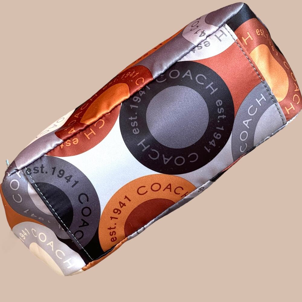 COACH Madison Sateen Snaphead Multicolor Handbag Wristlet Leather Strap F44136 - Picture 2 of 8